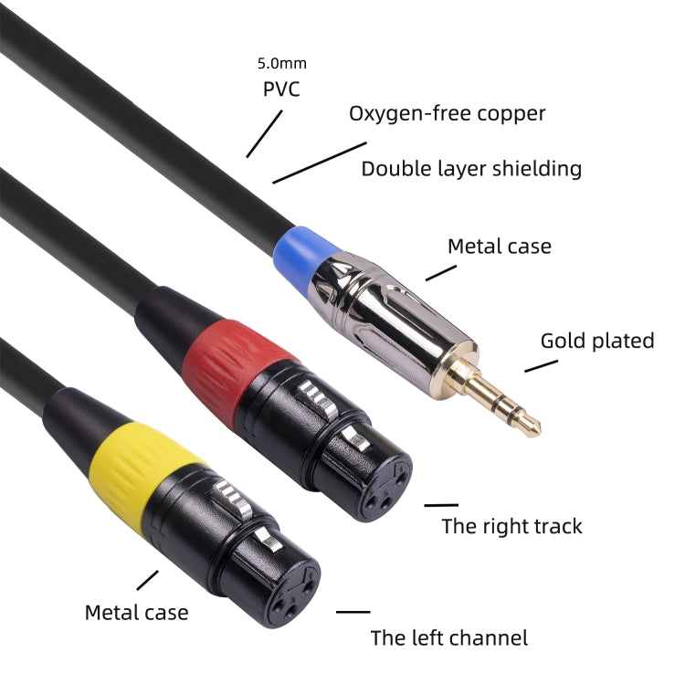 TC194BUXK107YR-30 3.5mm Male to Dual Canon Female Audio Cable