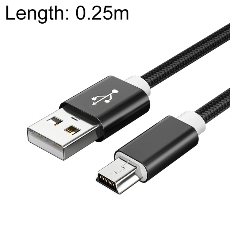 5 PCS Mini USB to USB A Woven Data / Charge Cable for MP3, Camera, Car DVR