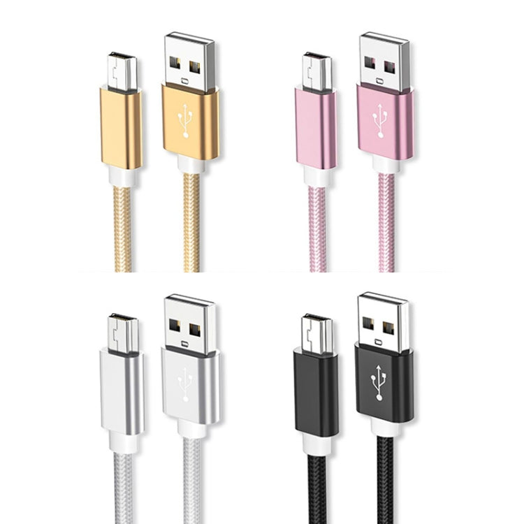 5 PCS Mini USB to USB A Woven Data / Charge Cable for MP3, Camera, Car DVR