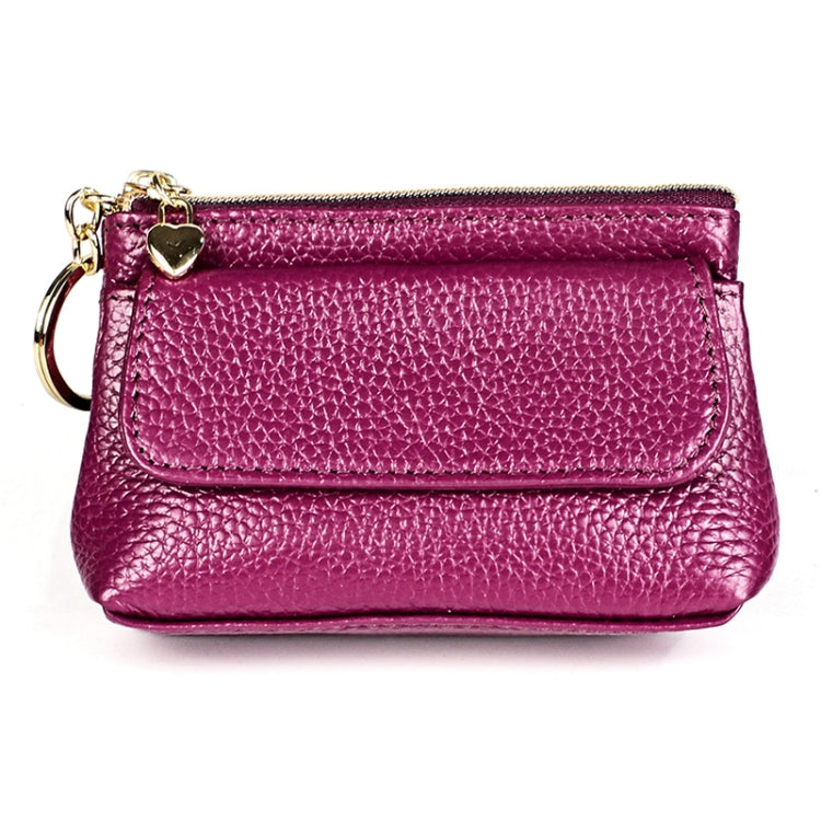 Litchi Texture Cowhide Hand Held Small Wallet for Ladies