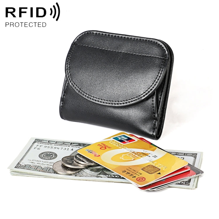 3537 Folding Short RFID Anti-Theft Coin Purse for Ladies