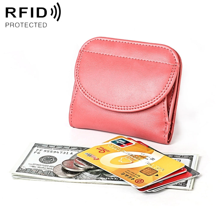 3537 Folding Short RFID Anti-Theft Coin Purse for Ladies