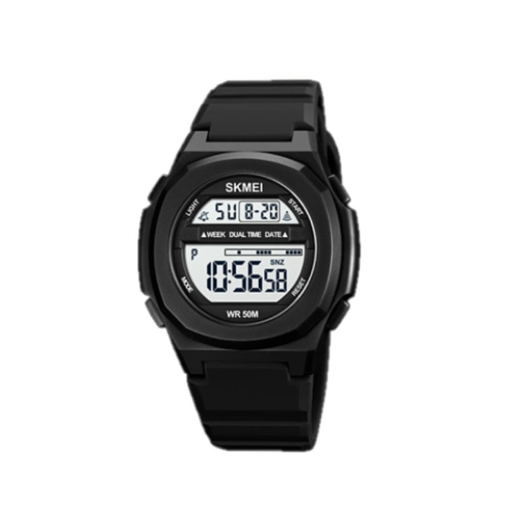 SKMEI 1821 Stainless Steel Buckle Silicone Strap Electronic Watch