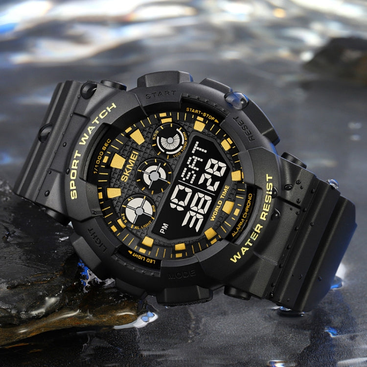 SKMEI 1857 Stainless Steel Buckle PU Strap Waterproof Electronic Watch