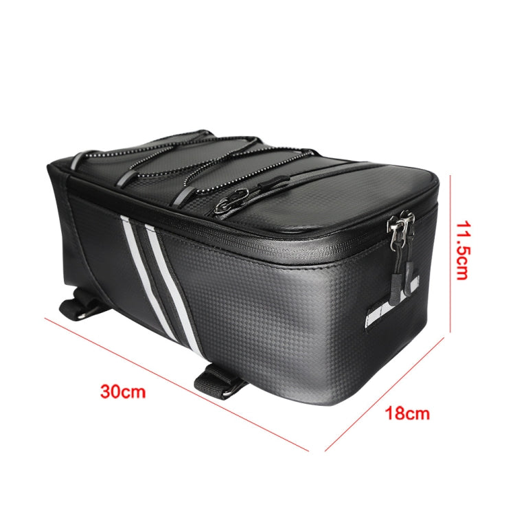 Motorcycle Waterproof PU Leather Rack Rear Carrier Bag, Capacity: 8L with Rain Cover