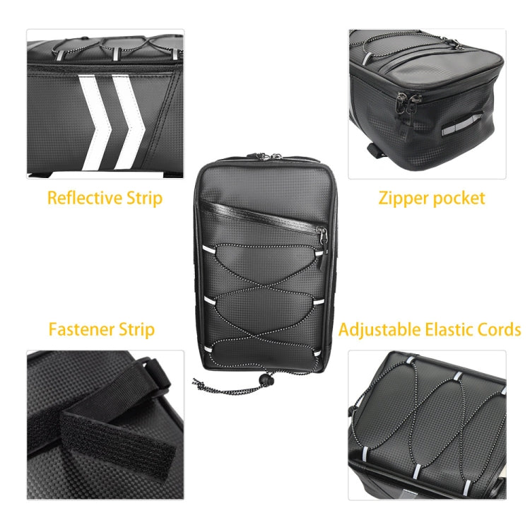 Motorcycle Waterproof PU Leather Rack Rear Carrier Bag, Capacity: 8L with Rain Cover