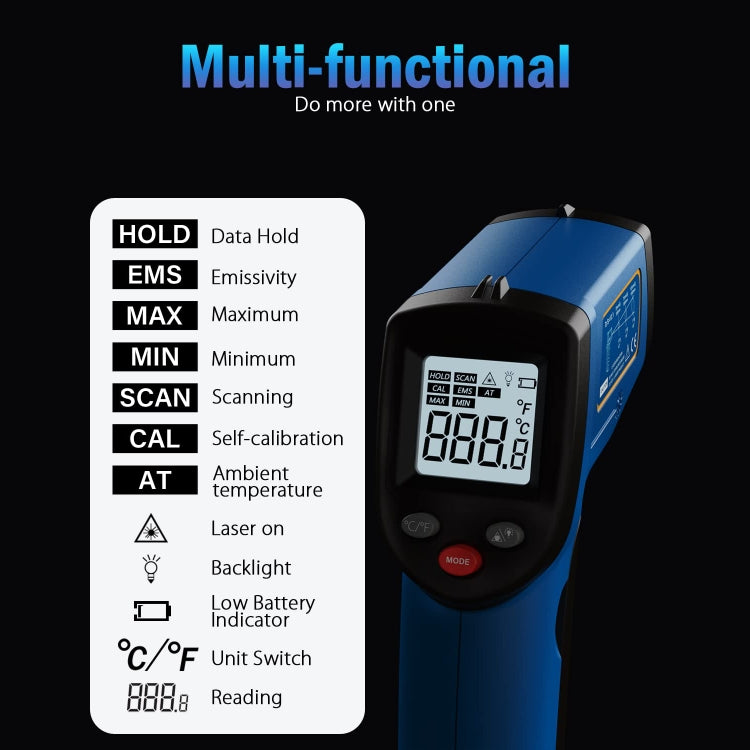 BENETECH GM321 Digital Non-Contact Infrared Thermometer, Battery Not Included