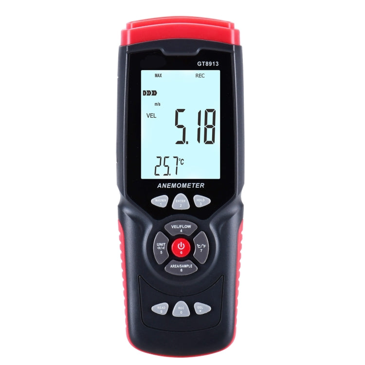 BENETECH GT8913 Handheld Digital LCD Hot Wire Anemometer, Battery Not Included