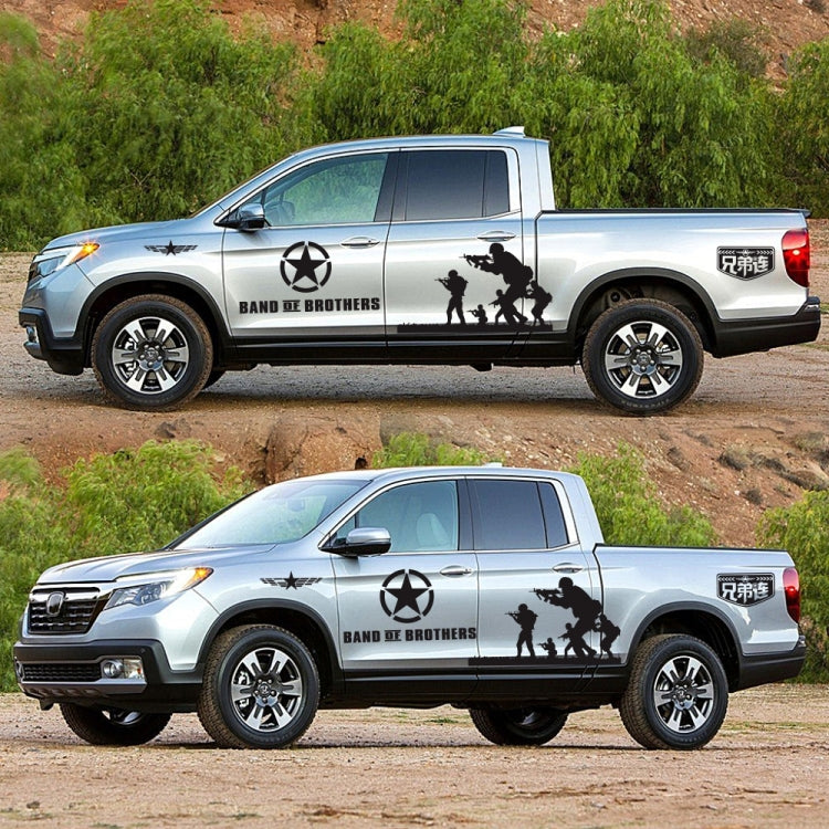 2 PCS/Set D-135 Band of Brothers Pattern Car Modified Decorative Sticker