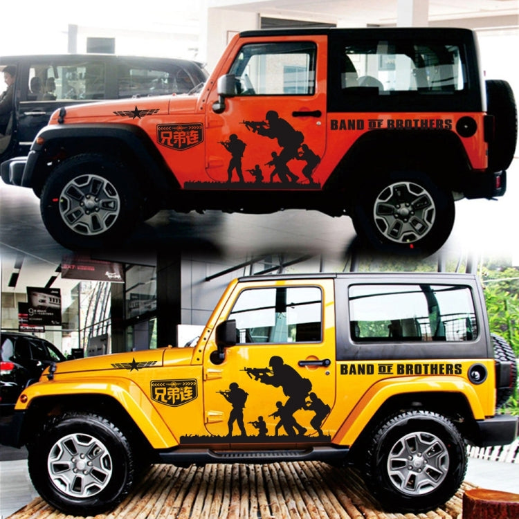2 PCS/Set D-135 Band of Brothers Pattern Car Modified Decorative Sticker