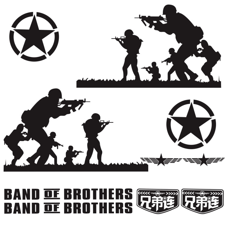 2 PCS/Set D-135 Band of Brothers Pattern Car Modified Decorative Sticker