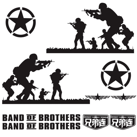 2 PCS/Set D-135 Band of Brothers Pattern Car Modified Decorative Sticker