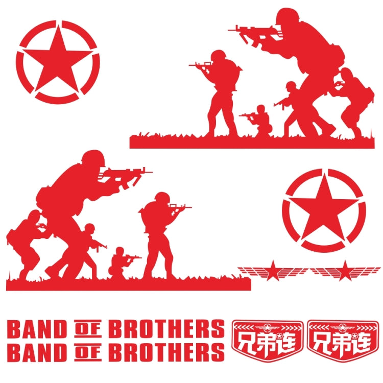 2 PCS/Set D-135 Band of Brothers Pattern Car Modified Decorative Sticker