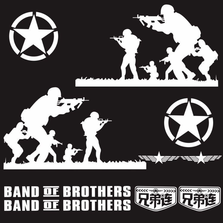 2 PCS/Set D-135 Band of Brothers Pattern Car Modified Decorative Sticker