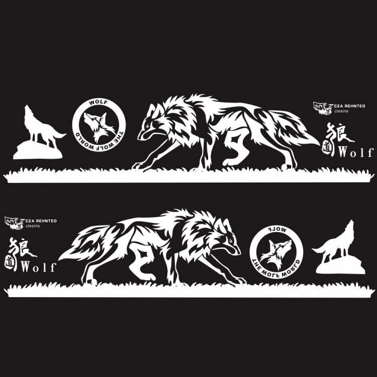 2 PCS/Set D-180 Wolf Totem Pattern Car Modified Decorative Sticker