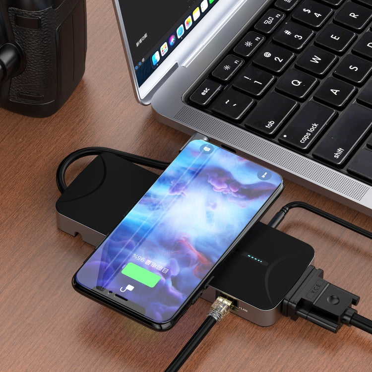 V240 12-in-1 Multifunctional USB-C / Type-C 3.1 Male HUB Docking Station