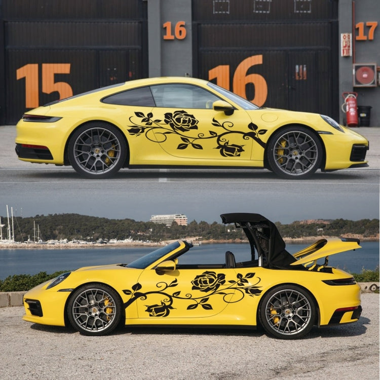 2 PCS/Set D-545 Rose Pattern Car Modified Decorative Sticker