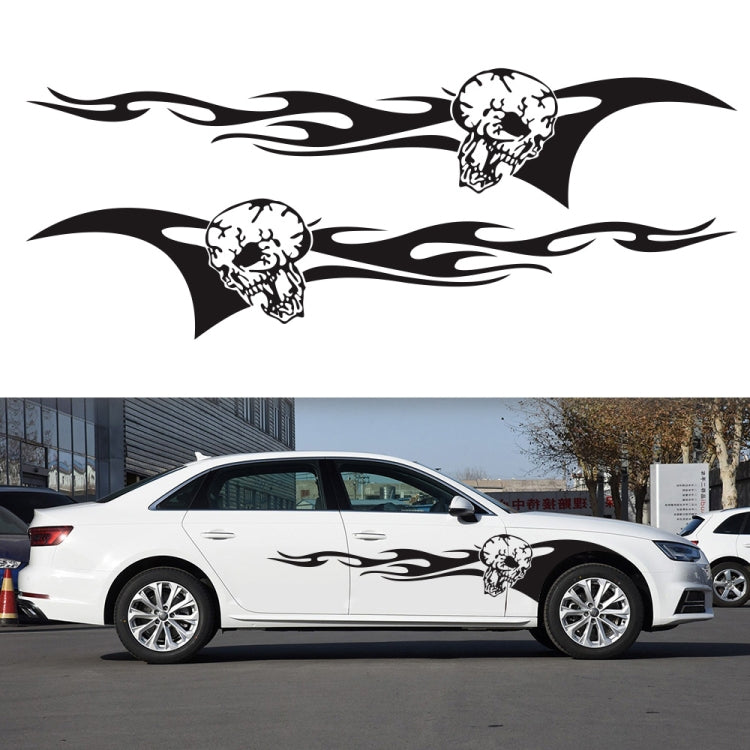 2 PCS/Set D-964 Skull Flame Pattern Car Modified Decorative Sticker