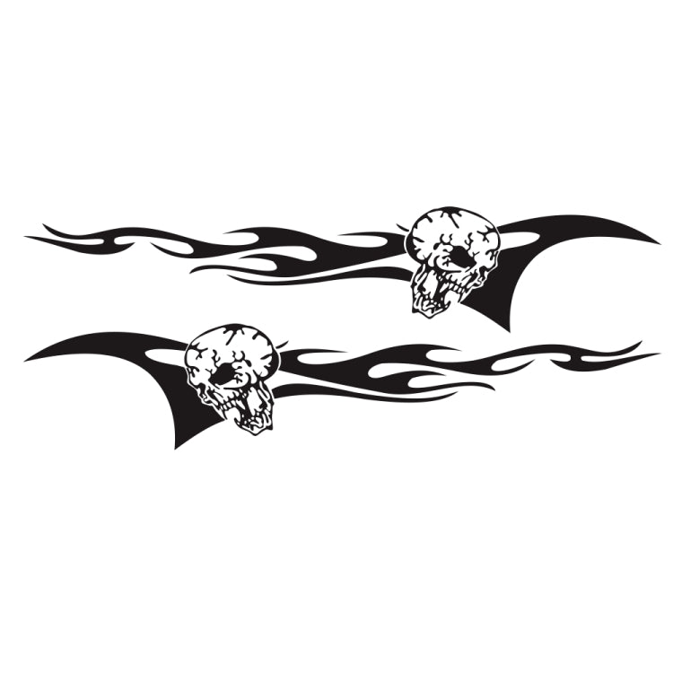 2 PCS/Set D-964 Skull Flame Pattern Car Modified Decorative Sticker