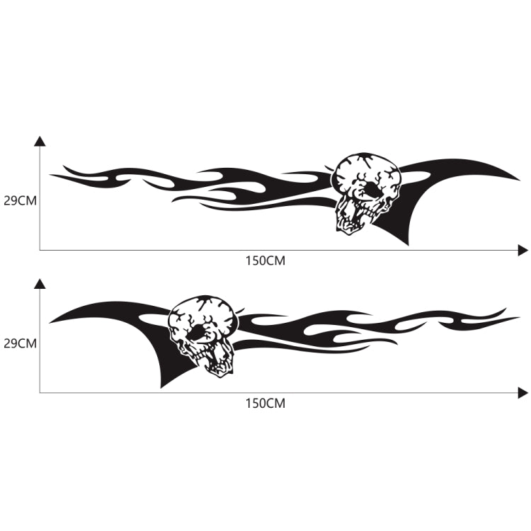 2 PCS/Set D-964 Skull Flame Pattern Car Modified Decorative Sticker