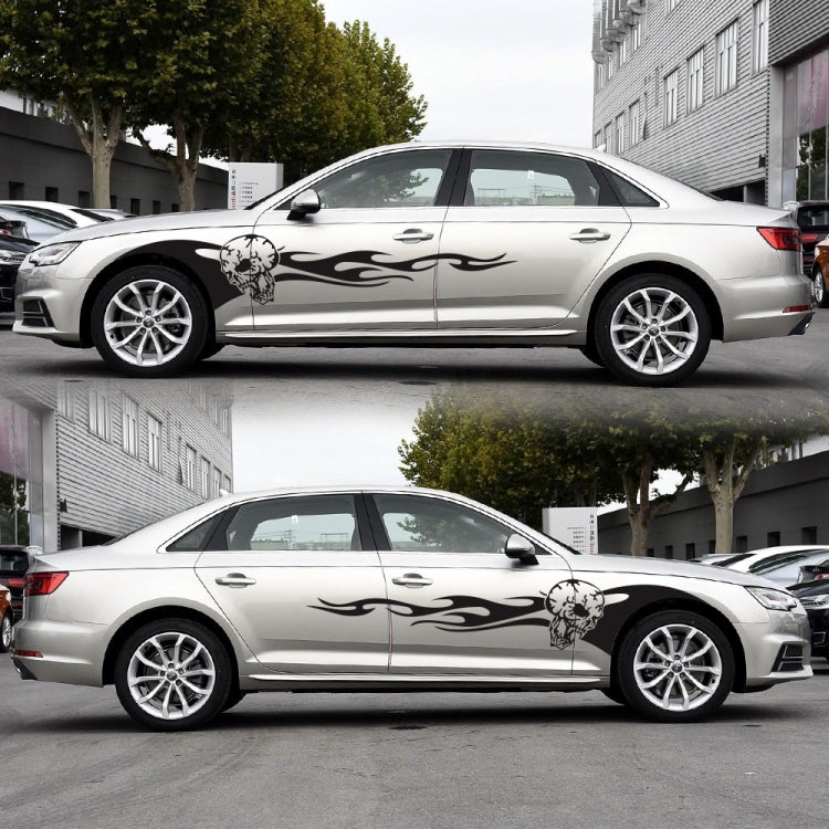 2 PCS/Set D-964 Skull Flame Pattern Car Modified Decorative Sticker