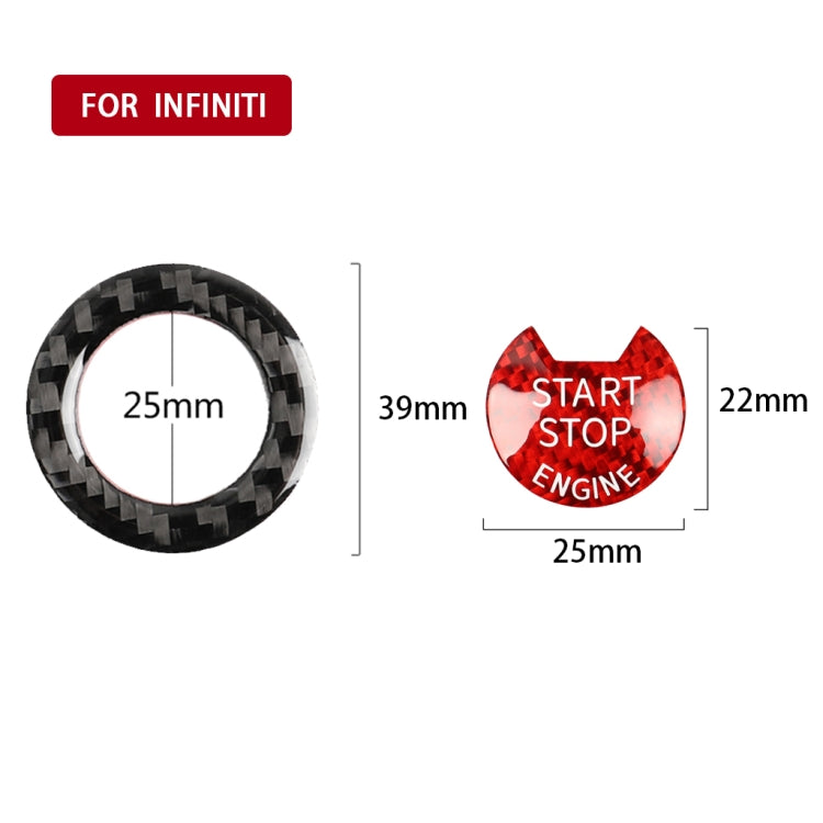 Car Carbon Fiber One-button Start Decorative Sticker for Infiniti Q50 2014-2020 / Q60 / QX60