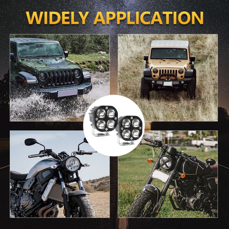 Car 3 inch 4LEDs Spotlight 20W / 2000LM / 6000K / DC9-80V