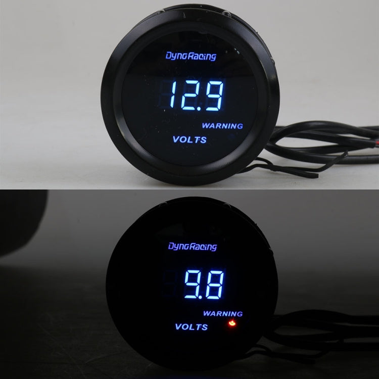 Car Modified 12V Universal 52mm Blue Light Digital Display Meter