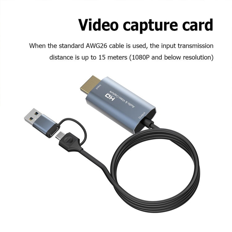 Z36 HDMI/M to USB-Type C/M HD Video Capture Card, Length: 2m