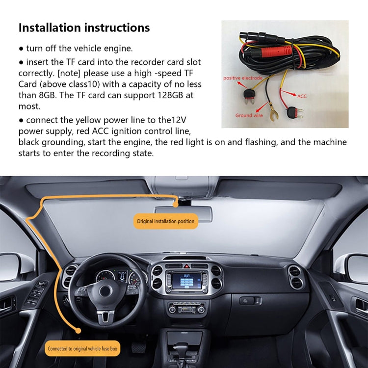 Dual Camera HD Night Vision WiFi Car Dash Cam Driving Recorder