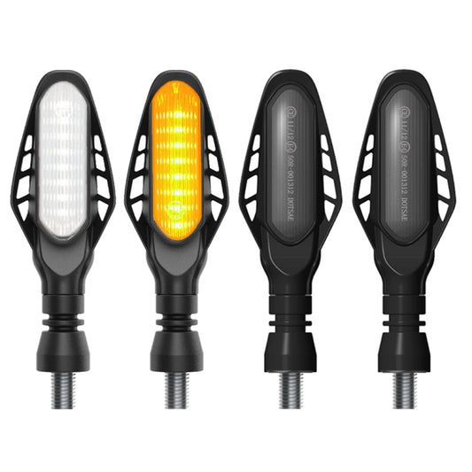 4 PCS Modified Motorcycle 16LEDs Brake Turn Tail Light, Smoked Shell
