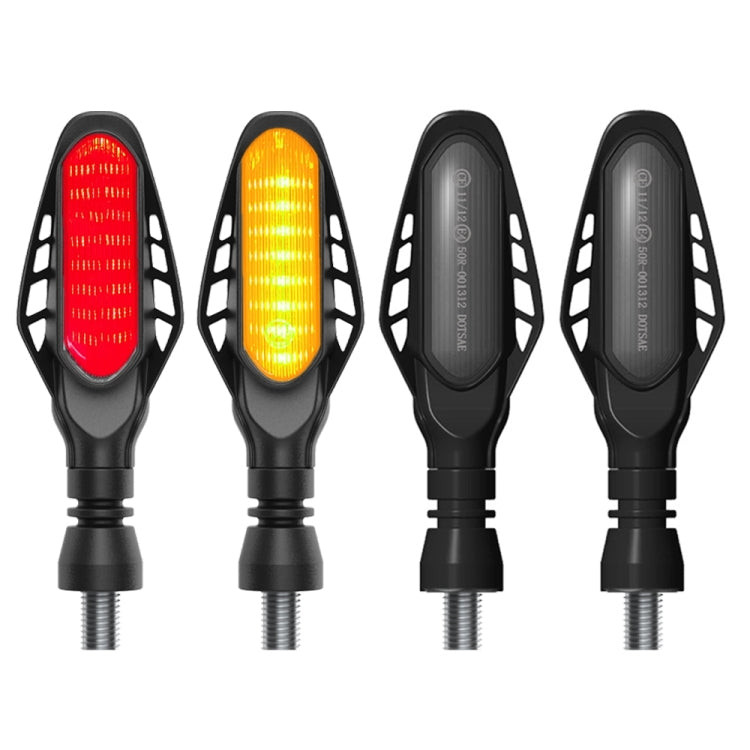 4 PCS Modified Motorcycle 16LEDs Brake Turn Tail Light, Smoked Shell