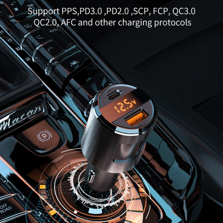 SC01 65W QC3.0 + PD Dual Ports Car Charger with Voltage Display