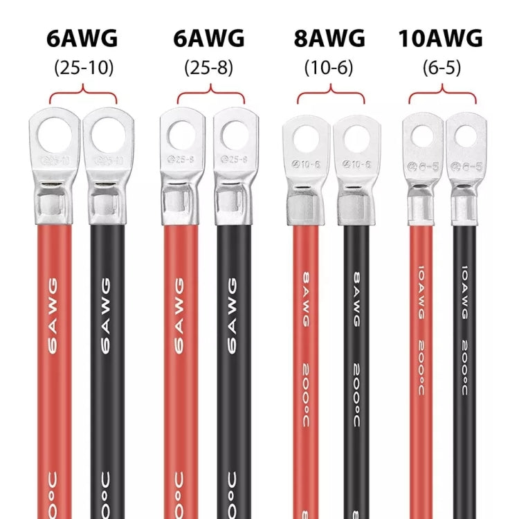 Car 50cm Red + Black Pure Copper Battery Inverter Cable