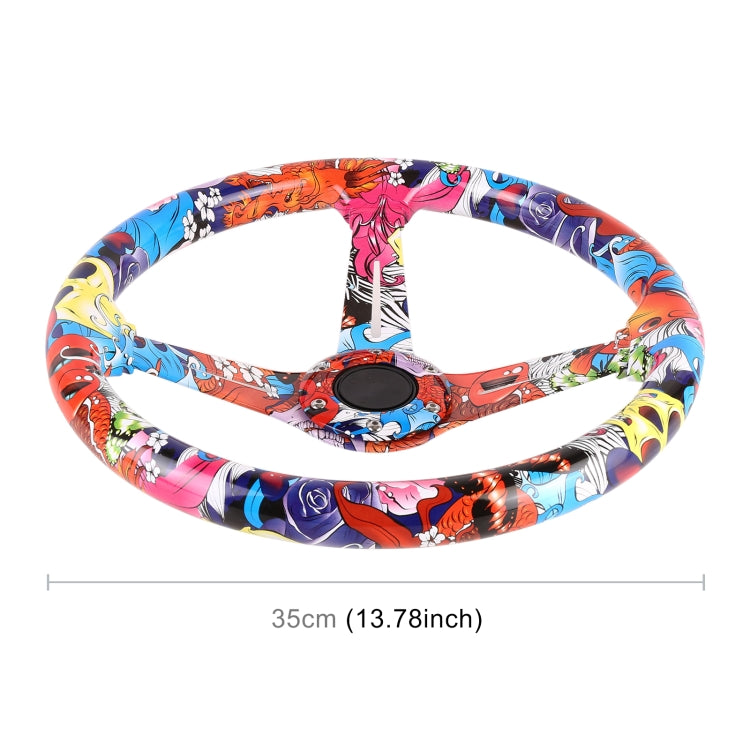 35cm Car Racing Graffiti ABS Steering Wheel