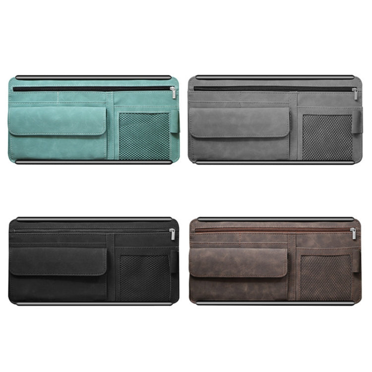 2 PCS Car Sun Viso Sheepskin Leather Storage Bag