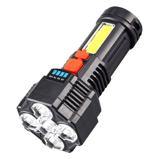 Strong Bright 5 Core LED Flashlight USB Rechargeable Powerful Torch