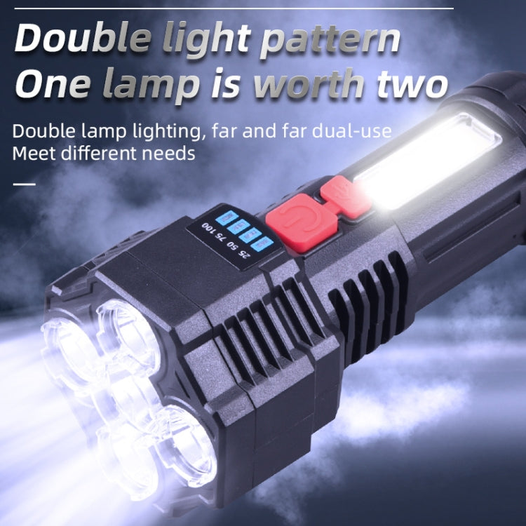Strong Bright 5 Core LED Flashlight USB Rechargeable Powerful Torch