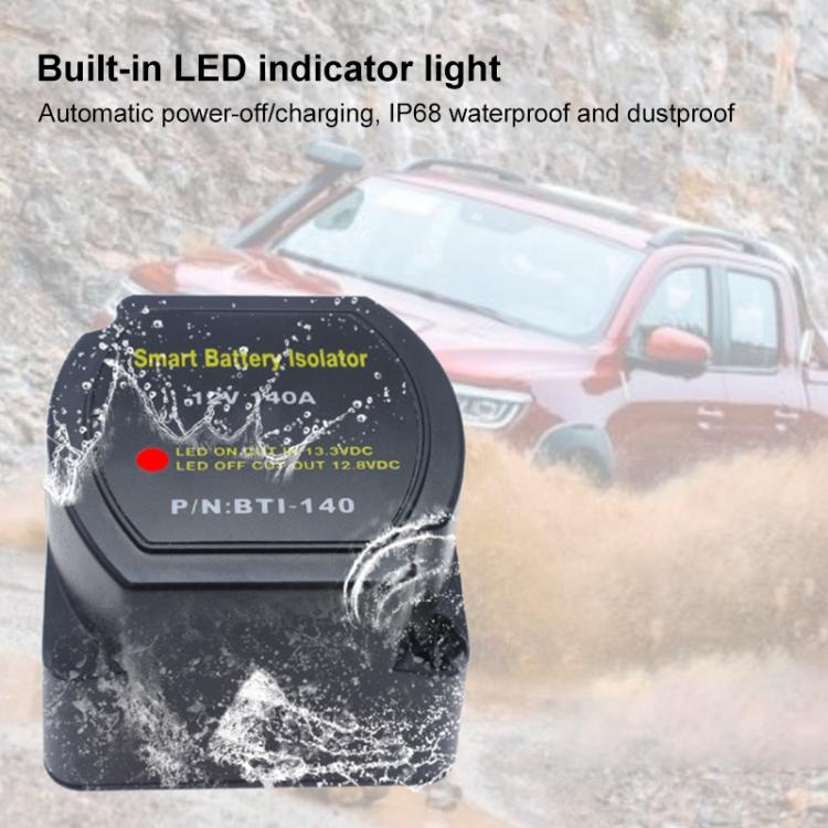 12V 140A Car Yacht RV Smart Dual Battery Isolation Controller with Relay