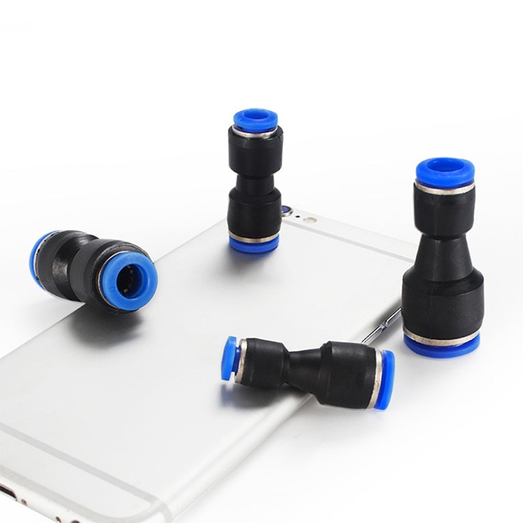 LAIZE 10pcs Plastic Reducing Straight Pneumatic Quick Fitting Connector