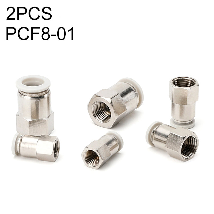 PCF6-02 LAIZE 2pcs Female Thread Straight Pneumatic Quick Fitting Connector