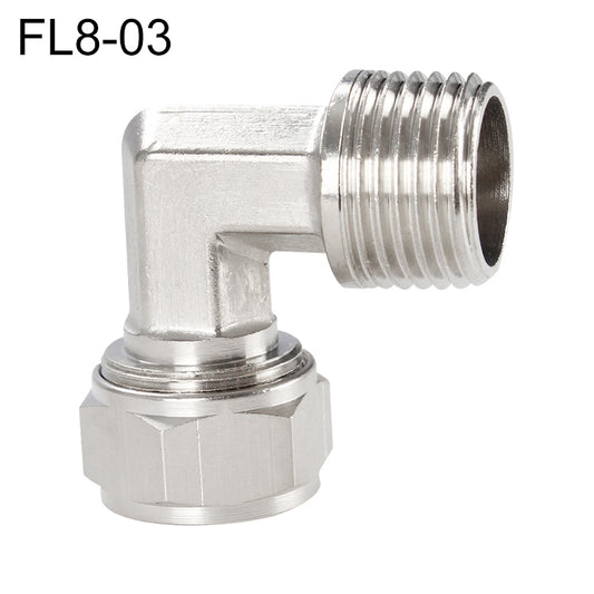 LAIZE Nickel Plated Copper Trachea Quick Fitting Twist Elbow Lock Female Connector