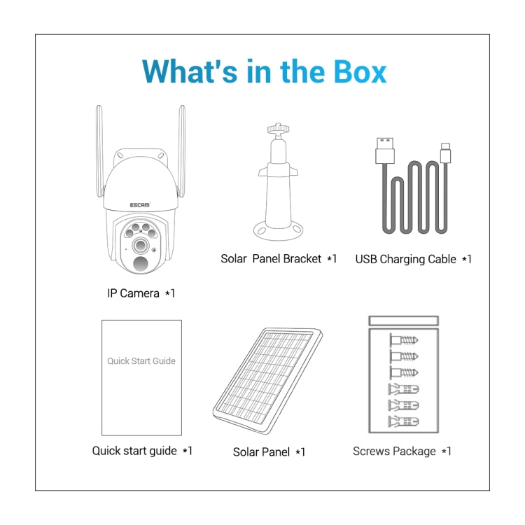 ESCAM QF103 3MP Cloud Storage PT WIFI PIR Alarm IP Camera with Solar Panel Battery Support Full Color Night Vision & Two Way Audio