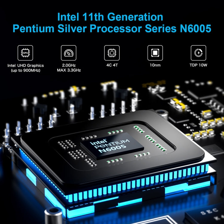 GMK KB7 Windows 11 Pro Mini PC, 16GB+512G, Intel Pentium Silver N6005 Quad Core, Support WiFi & BT