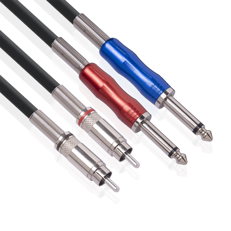 3051K63 Dual RCA Male to Dual 6.35mm 1/4 inch Male Mixer Audio Cable