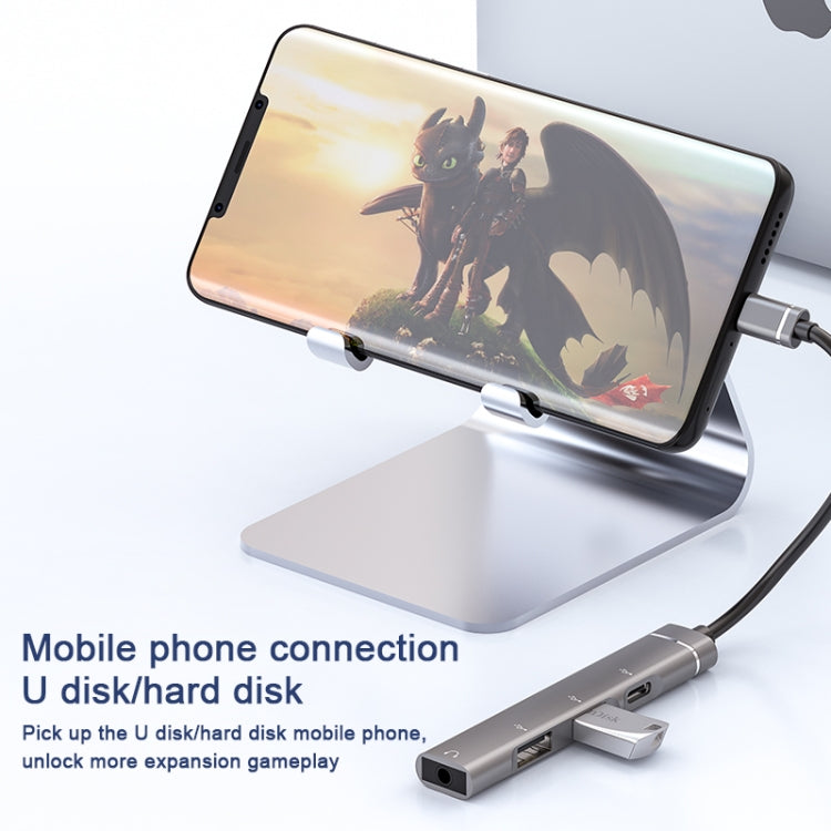 USB-C / Type-C to 3.5mm + 2USB + Type-C HUB Docking Station