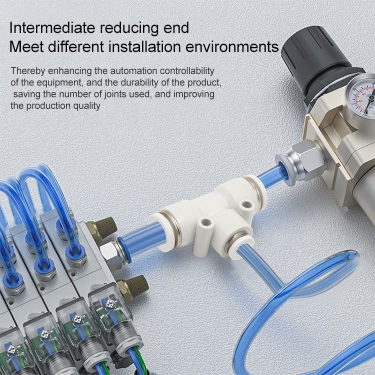 PEG6-4 LAIZE 2pcs PW T-type Tee Reducing Pneumatic Quick Fitting Connector