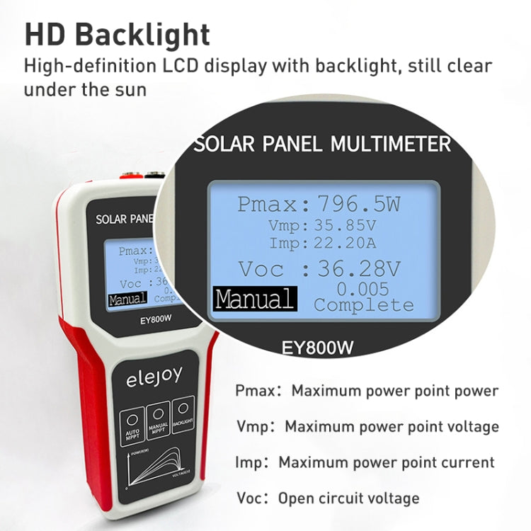 800W Solar Panel Power Supply Multimeter