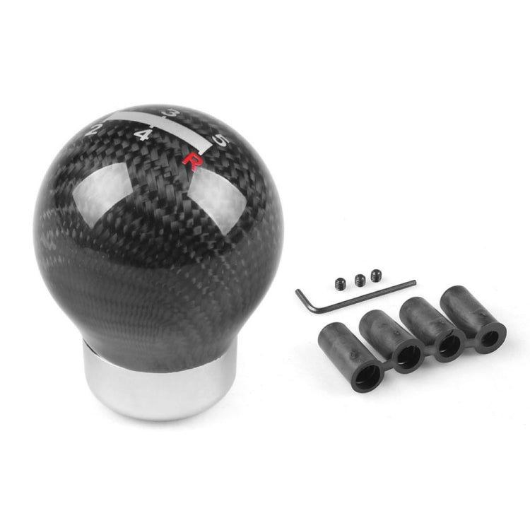 Universal Car Carbon Fiber Gear Shift Knob, 5-speed