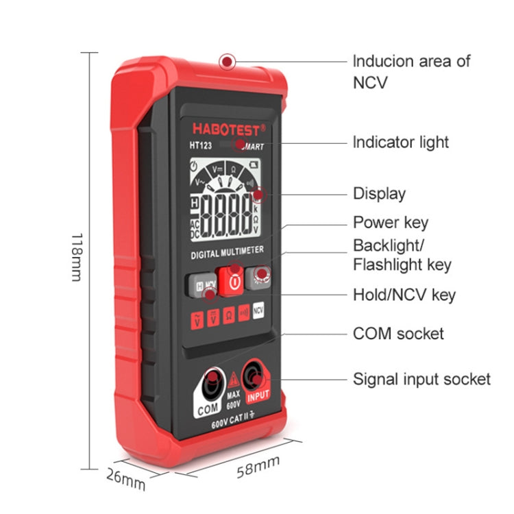 HABOTEST HT123 Mini High-precision Digital Multimeter